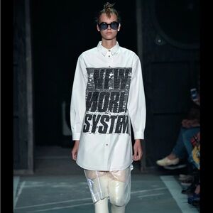 Marc By Marc Jacobs Button down Graphic Shirtdress XS Spring 2015 Fashion Show